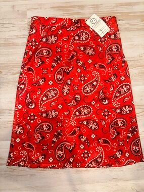Nuggles Swim Sport Skirt Red Paisley A-Line Skirt NWT 12 years